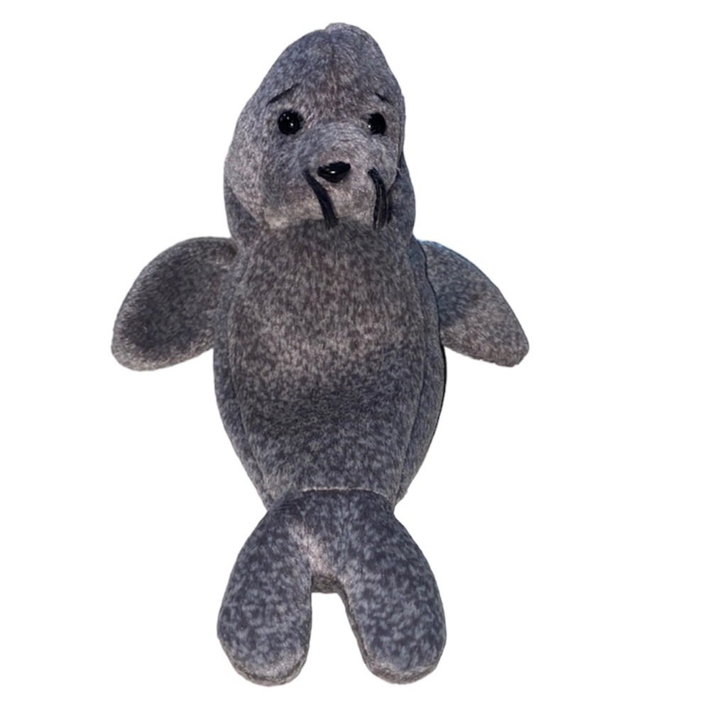 Ty Beanie Babies: Slippery the Seal , missing ear tag. Tush tag worn.